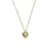 Collar Versátil para el Trabajo con Colgante de Corazón Irregular Martillado de Textura Simple Estilo Francés Cobre Chapado en Oro Esmalte