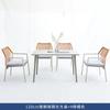 Mesa e Cadeiras para Varanda Externa, Mesa e Quatro Cadeiras para Pátio de Villa, Mesa e Cadeiras de Metal à Prova d'Água e Resistentes ao Sol, Mesa e Cadeiras de Rattan para Jardim de Lazer