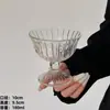 Copo Alto para Sorvete Listrado Vertical Estilo Retro Ins, Copo para Sobremesa de Vidro, Copo para Sorvete, Copo Alto de Vidro, Prato de Frutas Doméstico