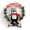 Suministros de Decoración Navideña Transfronterizos Anillo de Ratán de Pingüino Regalo para Niños Colgante de Atmósfera Festiva Decoración de Corona de Puerta