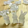 Atacado do Fabricante: Pingente de Coelho 3D Desenho Animado de Ágata Calcedônia, Pingente de Presente de Jade, Pingente de Buda Atacado