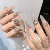 Pedrería Apilada para Uñas, Cristales Apilados, Circonita, Perlas, Forma de Corazón Irregular, Cuadrado Grueso, Azúcar de Roca, Pedrería Apilada Terminada, Decoraciones de Aleación, Pedrería para Uñas