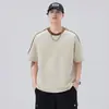 Ropa de Hombre Xintang Estilo Americano High Street Camiseta de Manga Corta Estilo Callejero Japonés Holgada Casual Manga Corta Una Pieza Dropshipping