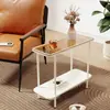 Mesita de noche para dormitorio, mesa de centro para apartamento de alquiler, estante de almacenamiento, mesa pequeña ultradelgada para uso doméstico, mesita lateral simple para sofá, mesa de centro minimalista