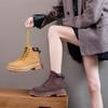 Botas Amarillas Grandes para Mujer, Botas de Trabajo Estilo Británico, Botas Martin, Botines, Botas Individuales Primavera y Otoño 2025, Suela Gruesa, Botas de Senderismo de Moda y Versátiles