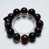 [Condensación Nocturna de Laca] Flor Roja Natural Cristal Pulsera de Flores para Mujer Más Fácil de Combinar Obsidiana Plateada Moda Pulsera Blanqueadora Venta al por Mayor
