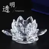 Enfeite de Lótus de Cristal em Formato de Coração para Templo, Sala de Estar, Armário de Joias, Pequenos Artesanatos, Estilo Europeu e Chinês, Enfeites de Cristal para Venda no Atacado para Comércio Exterior