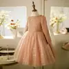 Vestidos Formais Infantis para Meninas Outono 2025 Fantasias de Performance Modelo Passarela Banquete Vestidos Sereia