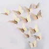 Mariposa Hueca 3D Hueca Imitación Metal Mariposa Decoración de Pared Hogar Sala de Estar Mariposa Tridimensional Pegatina Decorativa