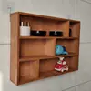 Zakka Recomenda uma Caixa de Armazenamento de Madeira para Organizar Mantimentos na Mesa, um Pequeno Armário de Exposição Estilo Vintage com Doze Compartimentos 0530