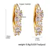Brincos de Zircônia em Formato de Coração e C Cruzados Estilo Europeu High-End Presilhas de Estrela para Orelha Femininas Brincos de Pérola de Luxo Leve Ouro 18K
