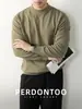 [Calefacción por Infrarrojo Lejano] Suéter Cálido de Lana de Oveja y Modal Anti-Pilling con Cuello Medio Alto para Ropa Interior de Otoño e Invierno para Hombre