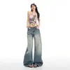 Jeans de Pierna Ancha Lavados Vintage Retro Americano Clásico de Corte Tridimensional para Mujer, Tendencia Verano 2026