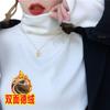 Camisa Base de Veludo Dupla Face com Gola Alta Feminina Outono e Inverno Nova Slim Fit Estilo Estrangeiro Interna Espessa Quente Manga Longa para Mulheres
