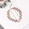 Pulsera Corazón de Niña Cristal Fresa Luna de Hielo Piedra Luna Gris Pulsera Buena Suerte Diseño Minimalista Celebridad de Internet Chica Mori