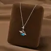 Comercio Exterior de Amazon Venta Caliente Collar de Acero de Titanio Temperamento Femenino Circonita Microincrustada Personalidad Cadena para Clavícula de Alto Sentido Colección Joyería
