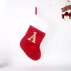 Calcetín de Navidad Multicolor con Letra Navideña Decoraciones Colgantes Navideñas Bolsa de Regalo Linda Bolsa de Dulces de 26 Letras