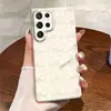 Encaje delicado estilo francés, moño blanco lechoso, funda rígida de una sola capa ultradelgada S26+, funda para teléfono estilo dulce Galaxy S24