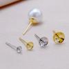 Ai Yu Brinco de Alfinete de Argola Cruzada Banhado a Ouro 18K Acessórios para Brincos DIY Configurações de Pérola Conservação de Cor Atacado S4032504