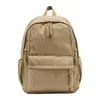 Bolsa de Libro Casual Simple para Mujeres Corduroy Japonés Color Sólido Estilo Perezoso Mochila de Viaje Mochila para Estudiantes de Secundaria Estudiantes Universitarios