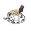Europa y Estados Unidos accesorios transfronterizos popular abanico de palacio retro serie taza de café metal divertido casual broche de aceite