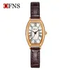 Reloj de Mujer Transfronterizo Ofns Moda Simple Retro Escala Romana Tres Manecillas Correa de Reloj de Cuarzo Elegante y Exquisito para Mujer