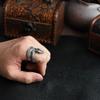 Anillo de Serpiente para Hombre Moderno Retro Agresivo Chapado 925 Anillo Abierto Diseño Nicho Anillo de Serpiente Serpiente del Zodíaco Venta al por Mayor de Fábrica