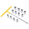 Llave de vaso en T de cabeza intercambiable que ahorra esfuerzo, juego combinado multifuncional de cabeza intercambiable tipo T, llave de vaso de cabeza grande