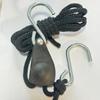 1/4 cordón ajustable para lámpara, cuerda de elevación, cuerda de viento para toldo de tienda de campaña, tensor de cuerda fija, polea metálica, gancho en S