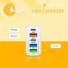Cargador de teléfono móvil de carga rápida PD65W transfronterizo 5V2.4A regulaciones europeas y americanas PD 3USB adaptador multipuerto cabezal de carga