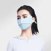 Máscara de proteção solar de verão feminina, seda gelada fina, respirável, proteção UV, rosto inteiro, proteção para os olhos, máscara 3D de alta aparência