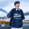 Camiseta Trendy de Manga Corta Estilo Hong Kong para Hombre Verano Holgada Versátil Casual Camiseta de Marca Trendy de Media Manga Camisa Base