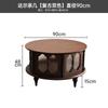 2025 Nueva Mesa de Té Mesa de Té Pequeña para el Hogar Mesa Redonda de Vidrio Changhong Mesa de Café Redonda Retro Francesa Combinación de Madera Maciza