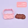 Set de Moldes para Galletas de Capibara 3D Estéreo Tipo Prensa Material de Grado Alimenticio Simulación Herramienta DIY para Hornear Padres e Hijos