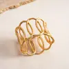 Pulsera geométrica ovalada hueca de metal estilo europeo y americano, pulsera vintage de nicho transfronteriza, joyería minimalista y de moda para mujer