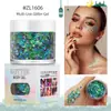 Carnaval Transfronteiriço Eid Al-Adha Festival de Música Pó Glitter Verde Gel com Lantejoulas Adesivos de Maquiagem para Corpo e Rosto