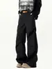 Pantalones Casuales Plisados Acampanados de Nicho Estilo Americano para Hombre, Nuevos de Verano Vintage Sueltos de Pierna Recta Caídos Versátiles Pantalones de Vestir Negros