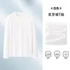 Camiseta de manga larga de otoño, talla grande, camiseta básica para hombre, cuello redondo, corte simple y holgado, camiseta estampada estilo coreano ins