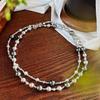Hebilla de Plata 925 Collar Clásico de Perlas Shijia Doble Capa Color Mixto Gris Platino Tahitiano para Mujer Extraíble y Apilable
