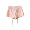 Pantalones Cortos Deportivos Casuales Estilo Americano para Mujer 2025 Moda Combinan con Todo Chica Picante Costuras Cintura Elástica Elástica Pantalones Cortos Rectos de Playa