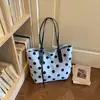 Bolsa de Bolinhas para Mulheres 2026 Nova Moda Casual de Verão Bolsa de Ombro Bolsa Tote de Grande Capacidade para Trabalho e Deslocamento