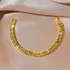 Pulsera de Broche de Oreja de Trigo de Hoja de Oro de Arena Vietnamita Popular Transfronteriza Europea y Americana Lujo Ligero Diseño Natural Suministro Mayorista para Transmisión en Vivo