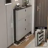 Armário de sapatos ultrafino para entrada de casa, à prova de poeira, grande capacidade, estilo com porta basculante, armário de entrada de luxo leve, armário de armazenamento de sapatos simples e moderno