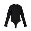 Atacado de Roupas Femininas Transfronteiriças Estilo Europeu e Americano 2025 Outono Inicial Novidades Cor Sólida Slim Fit Versátil Tops de Manga Longa Macacões