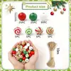 100 Peças Moinho de Vento Espiral Colorido de Natal Contas de Madeira DIY Doce Contas de Madeira Coloridas Colar Acessórios Decorativos para Atmosfera