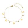Tobillera de acero de titanio con mariposa y diamantes adhesivos que combina con todo, resistente al agua y no se desvanece, con múltiples colgantes, para novia, verano, nuevos accesorios