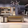 Mesa de Escritório de Luxo Leve e de Alta Qualidade, Combinação de Mesa e Cadeira para Chefe, Mesa de Presidente Simples e Moderna, Mesa de Gerente de Alta Qualidade para Escritório