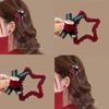 Presilha de Cabelo Fofa de Pelúcia Estrela Quebrada Feminina Atmosfera Adorno de Cabeça Laço Menina Presilha Lateral de Cabelo Ano Novo Acessórios de Cabelo Vermelhos