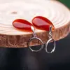 Brinco de Gota d'Água Formato de Gota Estilo Nacional Temperamento Transparente Brilhante Fivela de Orelha de Gota d'Água Explosivo Novo Estilo Chinês Retrô Estilo Étnico Brinco