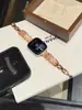 Correa de Metal de Cobre Cromado con Pedrería Compatible con Apple Watch iwatch 1ª/2ª/11ª/10ª Ultra/SE